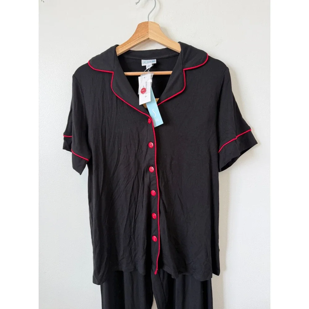 LuLaRoe Dream Pajama Set – Black with Red Details – Size Small – NWT - Picture 5 of 7